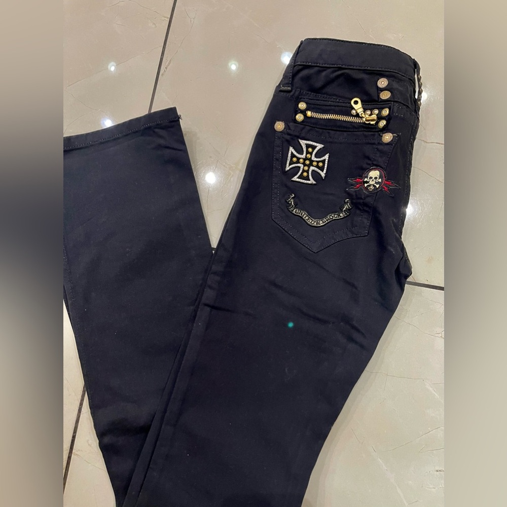 New Robins Jean black straight pants 24